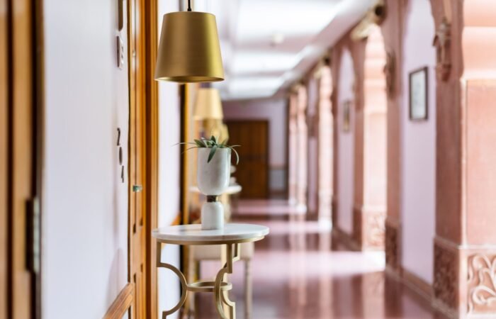 Hotel video marketing example showing atmospheric Swedish boutique hotel interior with natural light and cinematic composition